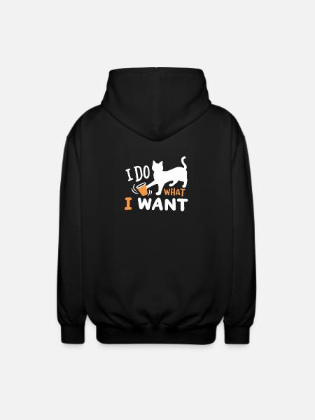 Katze Kätzchen Wortspiel - Unisex Kapuzenjacke - Schwarz