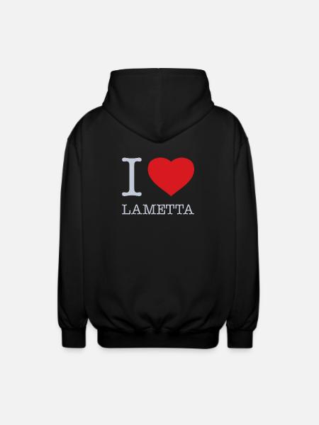 I LOVE LAMETTA - Unisex Kapuzenjacke - Schwarz