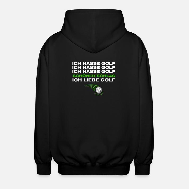 I love golf golfer golfing - Unisex Hooded Jacket - black