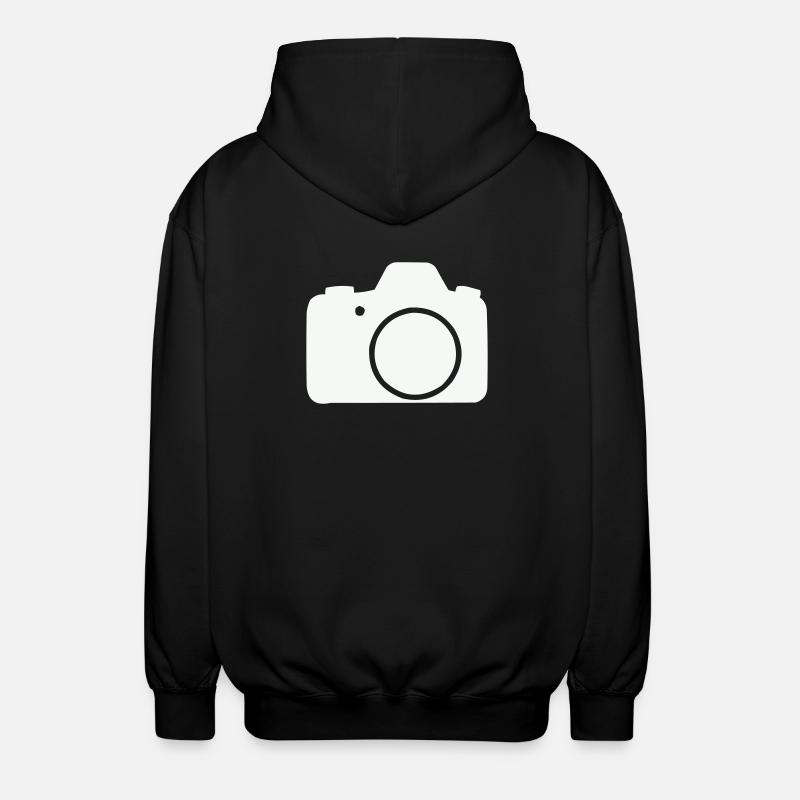 Kamera Linien-Icon Design - Unisex Kapuzenjacke - Schwarz