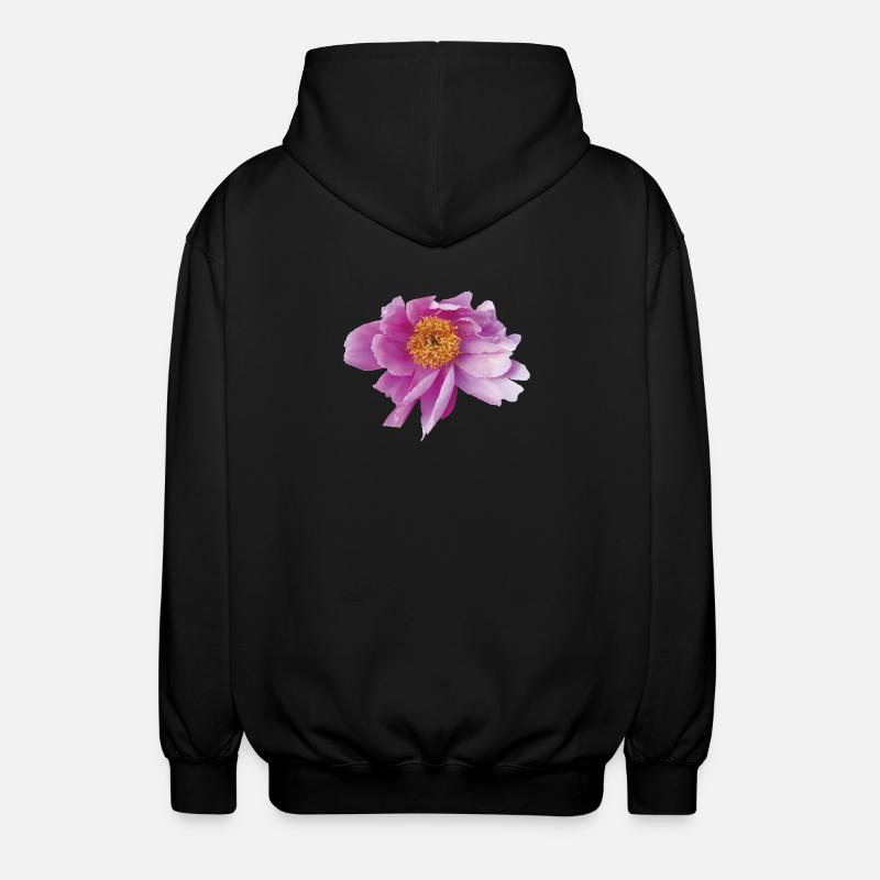 Peony_Dancing_in_Wind - Unisex Hooded Jacket - black