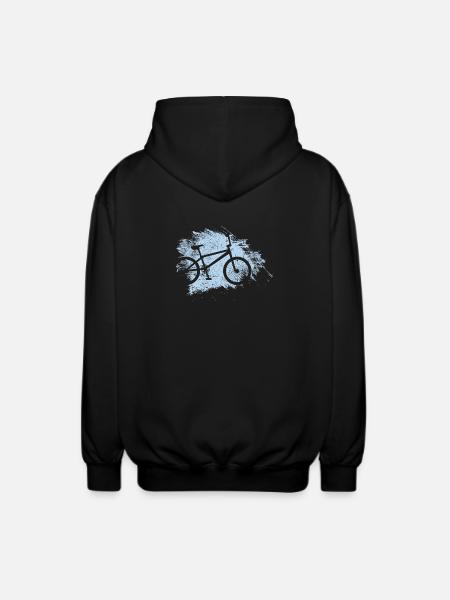 Brushstroke Bicycle Splash - Unisex Hooded Jacket - black