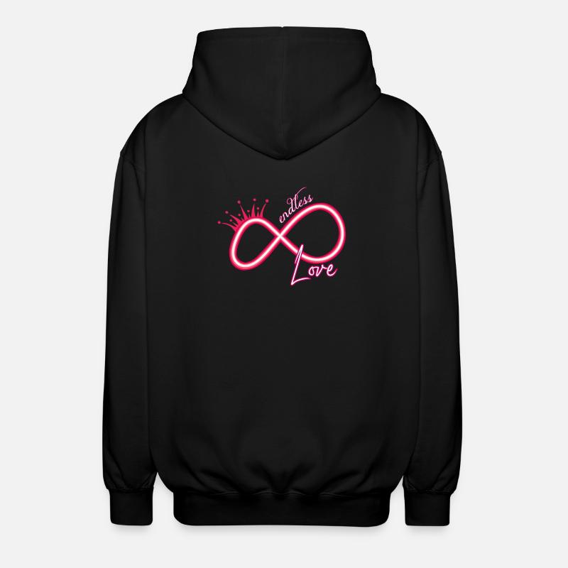 Unendlichkeitszeichen neon endless love - Unisex Kapuzenjacke - Schwarz