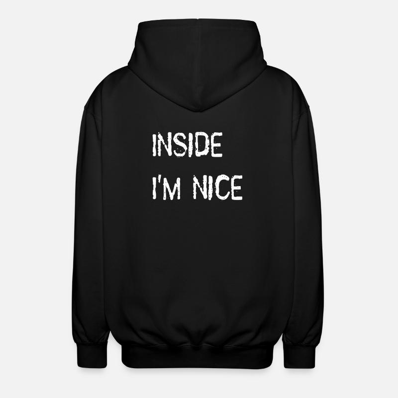 Inside i'm nice - Unisex Hooded Jacket - black