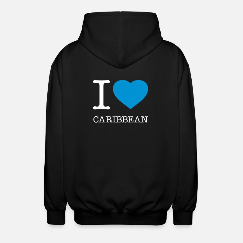 J’AIME LES CARAÏBES Karibik - Veste à capuche unisexe - noir