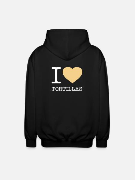 I LOVE TORTILLAS - Unisex Hooded Jacket - black