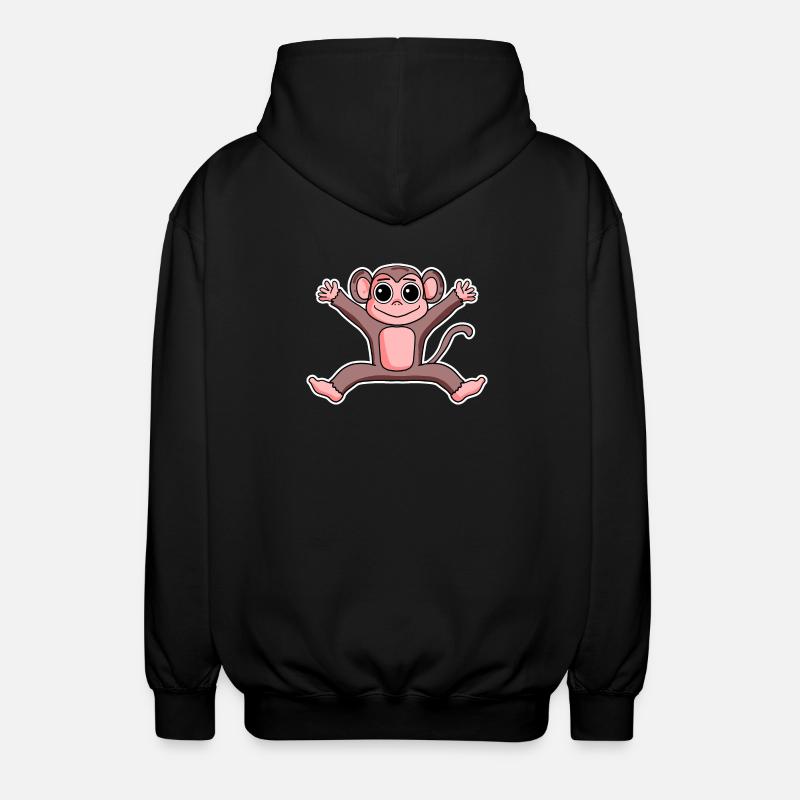 Monkey - Unisex Hooded Jacket - black