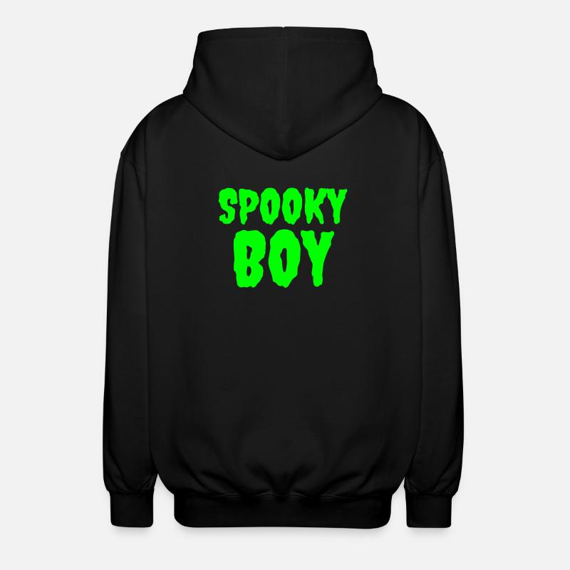 Spooky Boy Halloween Graphic Tee - Unisex Hooded Jacket - black