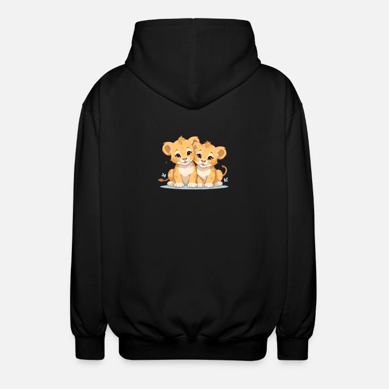 Lion cubs - Unisex Hooded Jacket - black