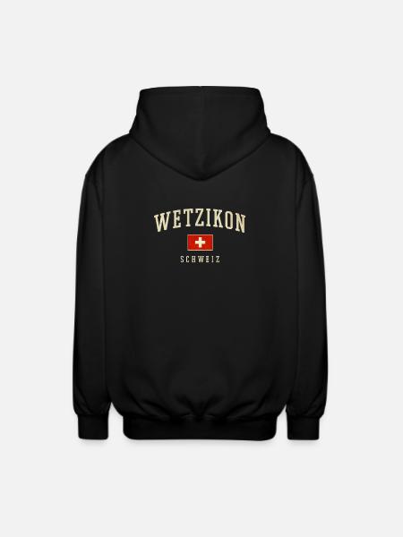 Wetzikon Schweiz Flaggenlogo - Unisex Kapuzenjacke - Schwarz