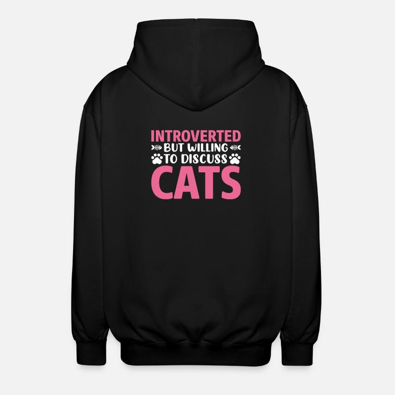 Discussion introvertie avec un chat - Veste à capuche unisexe - noir