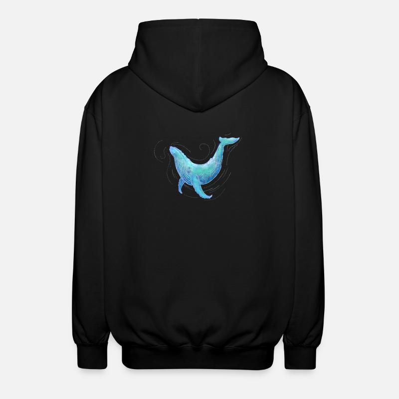 Humpback Whale - Unisex Kapuzenjacke - Schwarz