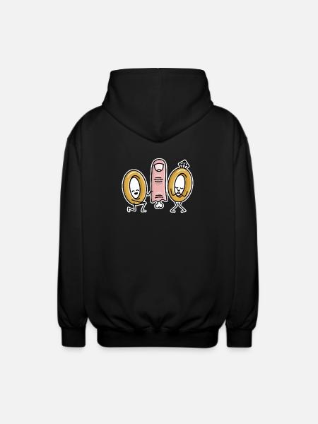 Marriage proposal wedding rings finger engagement - Unisex Hooded Jacket - black