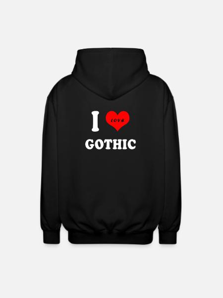 I Love Gothic - Unisex Hooded Jacket - black