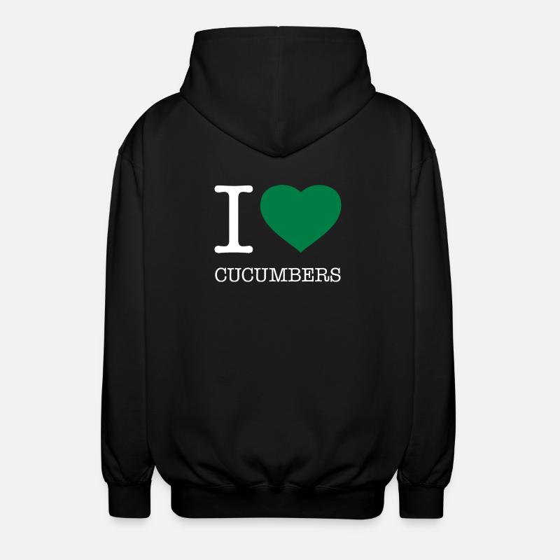 J’AIME LES CONCOMBRES Gurken - Veste à capuche unisexe - noir