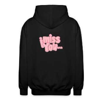 tu me manques Designs exclusifs - Veste à capuche unisexe - noir - Dos - AI Model Male 185 light (185cm)