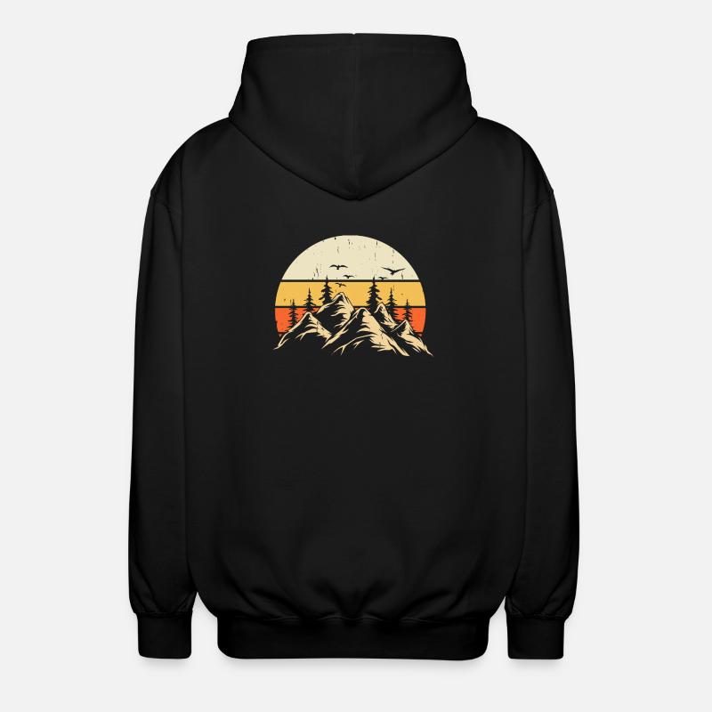 Wandern Wanderer Bergsteiger Geschenk - Unisex Kapuzenjacke - Schwarz
