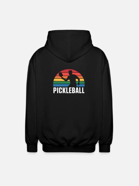 Pickleball Sunset Silhouette - Unisex Hooded Jacket - black