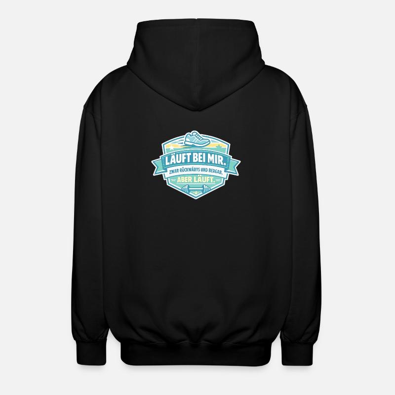 Runs backwards for me - Unisex Hooded Jacket - black