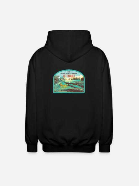 Faouet Landscape Badge: Breton Nature - Unisex Hooded Jacket - black