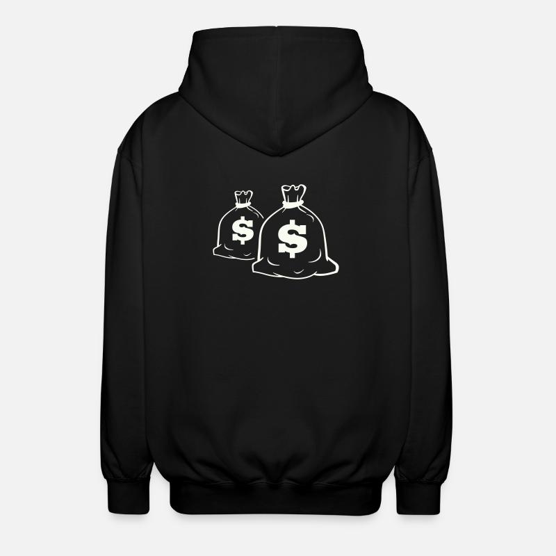 Sac d’argent motif design - Veste à capuche unisexe - noir