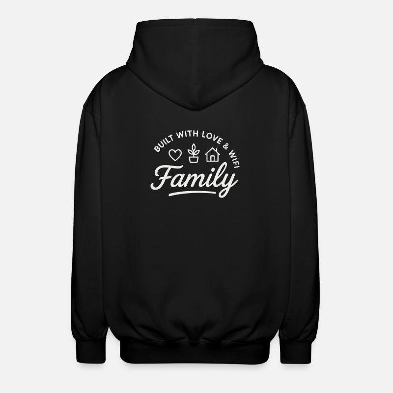 Construit avec amour et WiFi - Veste à capuche unisexe - noir