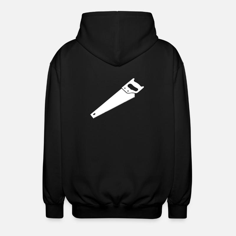 Fuchsschwanz Säge Holzarbeit Vektor - Unisex Kapuzenjacke - Schwarz