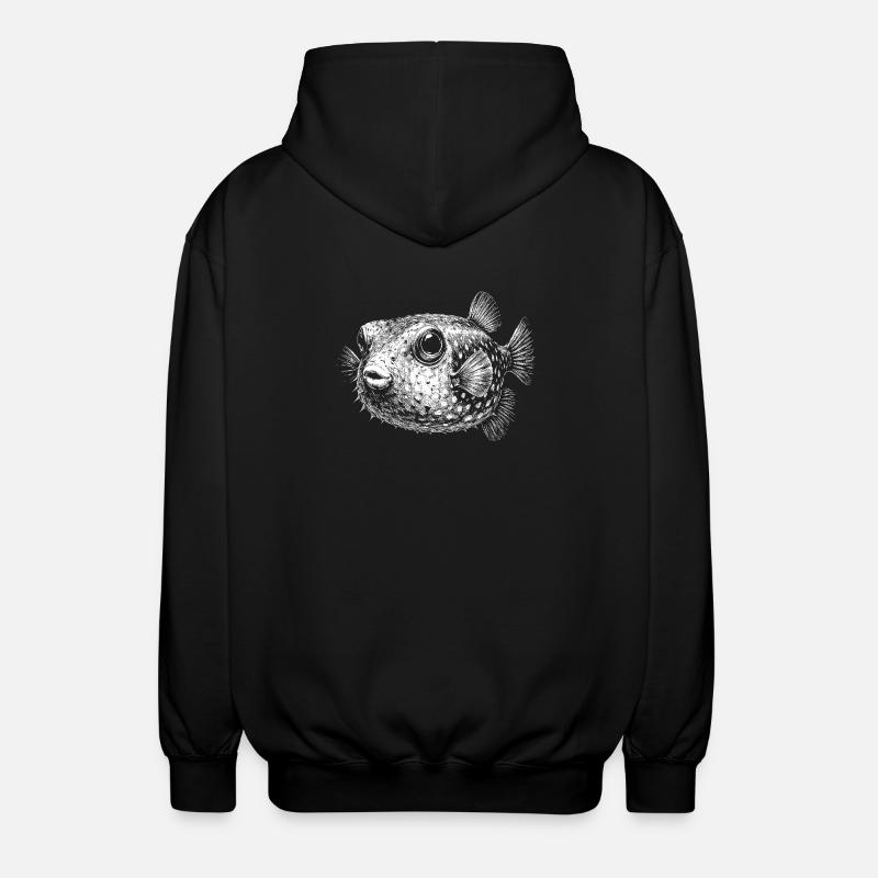 Kugelfisch - Unisex Kapuzenjacke - Schwarz