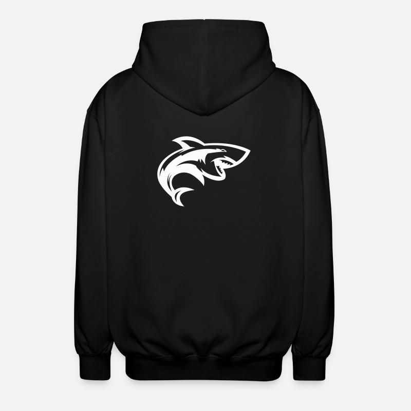 Stylized shark head - Unisex Hooded Jacket - black