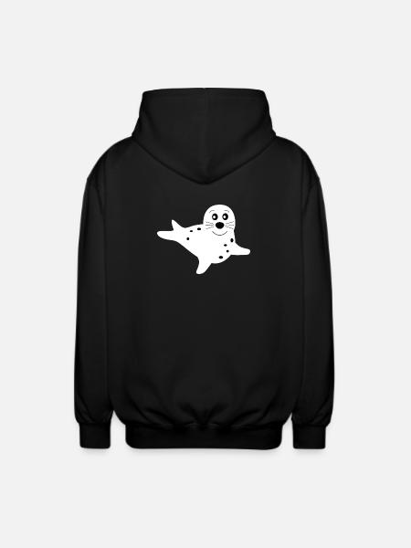 sæl hvide sæler sæler dyr - Unisex hættejakke. - sort