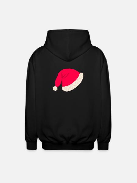 Christmas hat without text - Unisex Hooded Jacket - black