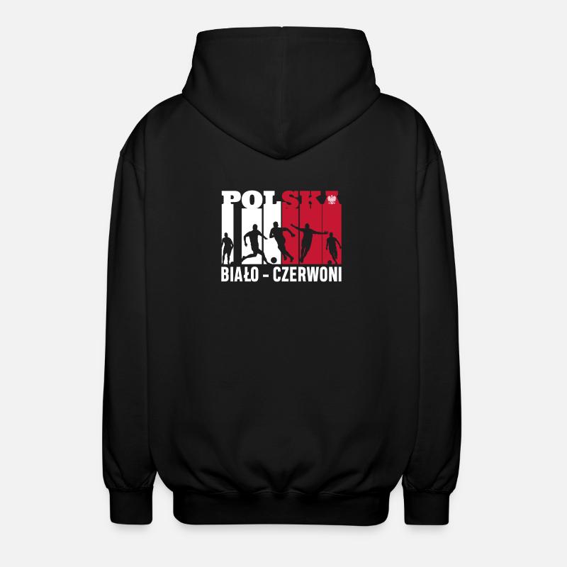 Polnischer Fußball - Unisex Kapuzenjacke - Schwarz