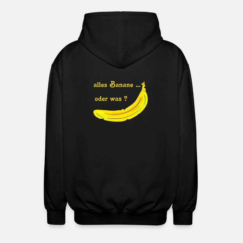 Banane obst - Unisex Kapuzenjacke - Schwarz