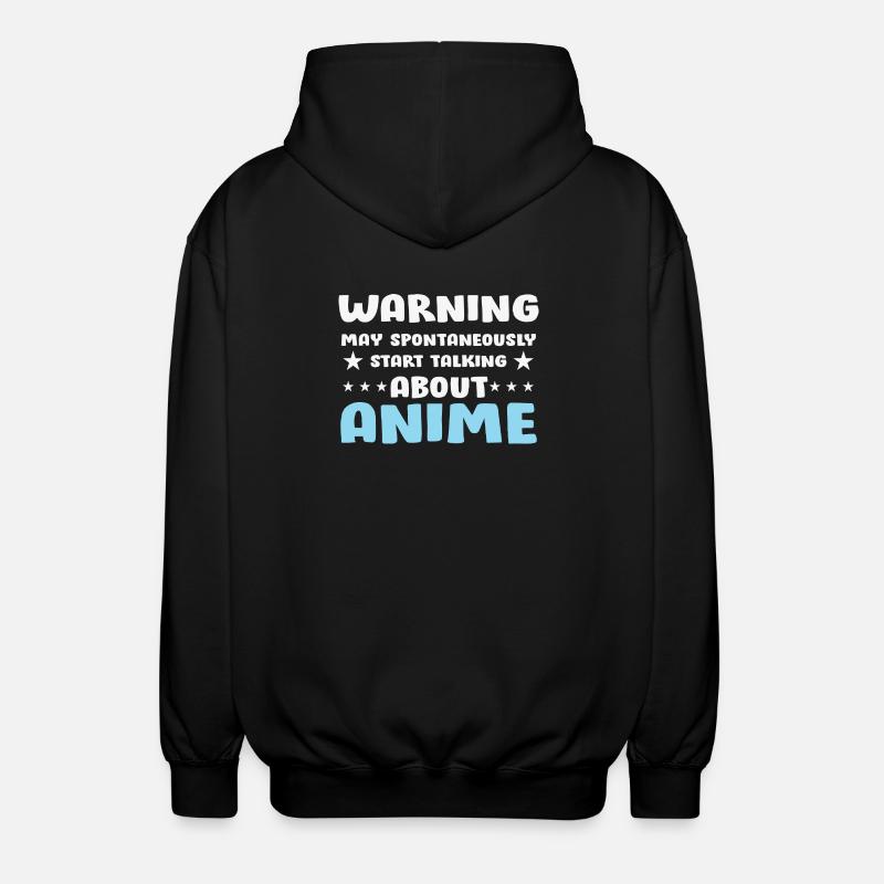 Anime conversation avertissement disant chemise - Veste à capuche unisexe - noir