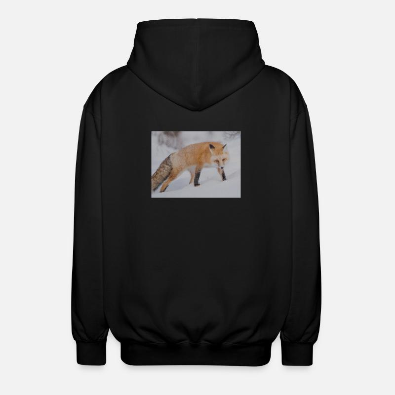 Renard des neiges Pixel Art - Veste à capuche unisexe - noir