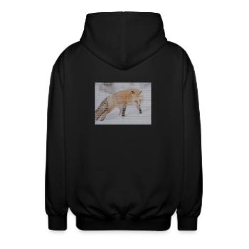 Geometrischer Fuchs - Unisex Kapuzenjacke - Schwarz - Hinten - AI Model Male 185 light (185cm)