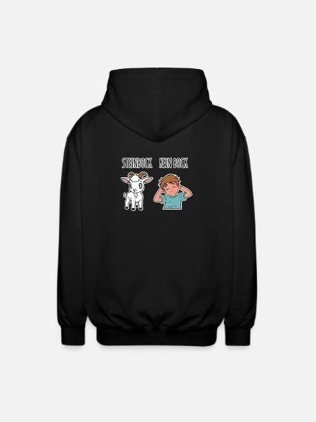Steinbock - Kein Bock - verschiedene Dinge - Unisex Kapuzenjacke - Schwarz