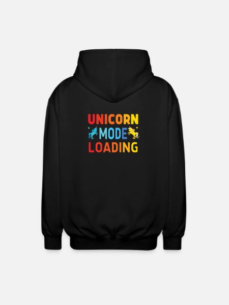 Unicorn mode loading - Unisex Kapuzenjacke - Schwarz