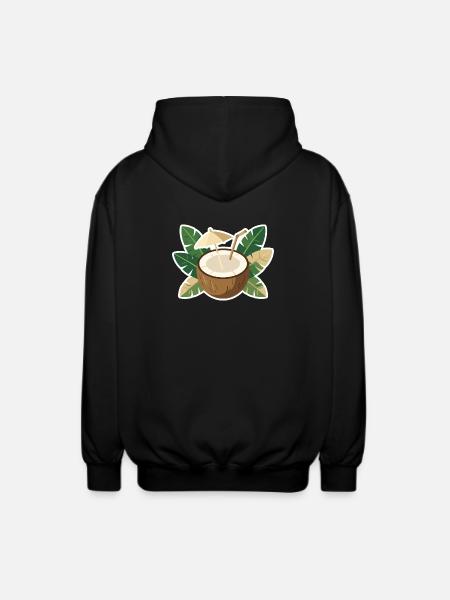 Coconut Island Cooler - Unisex Hooded Jacket - black