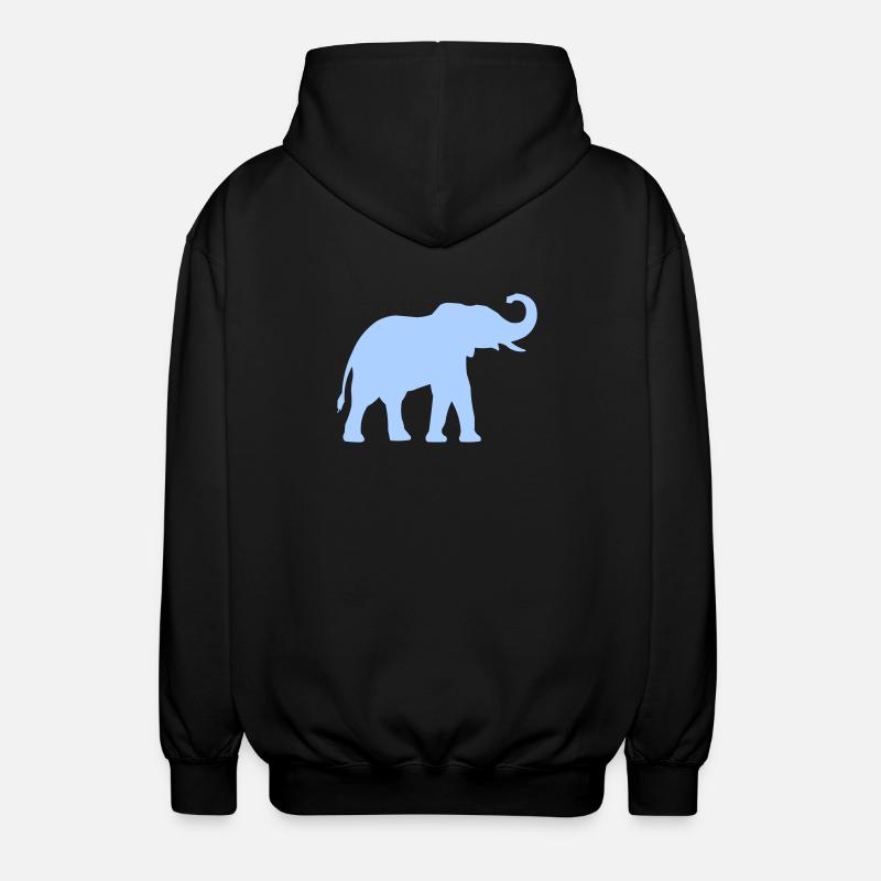 Contour de l’éléphant bleu - Veste à capuche unisexe - noir