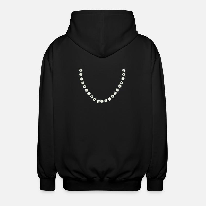 Daisy Flower Wreath - Unisex Hooded Jacket - black