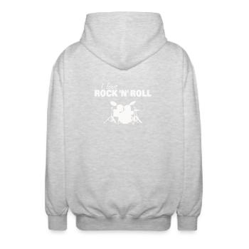 I LOVE ROCK 'N' ROLL - Unisex Kapuzenjacke - Hellgrau meliert - Hinten - AI Model Male 185 light (185cm)
