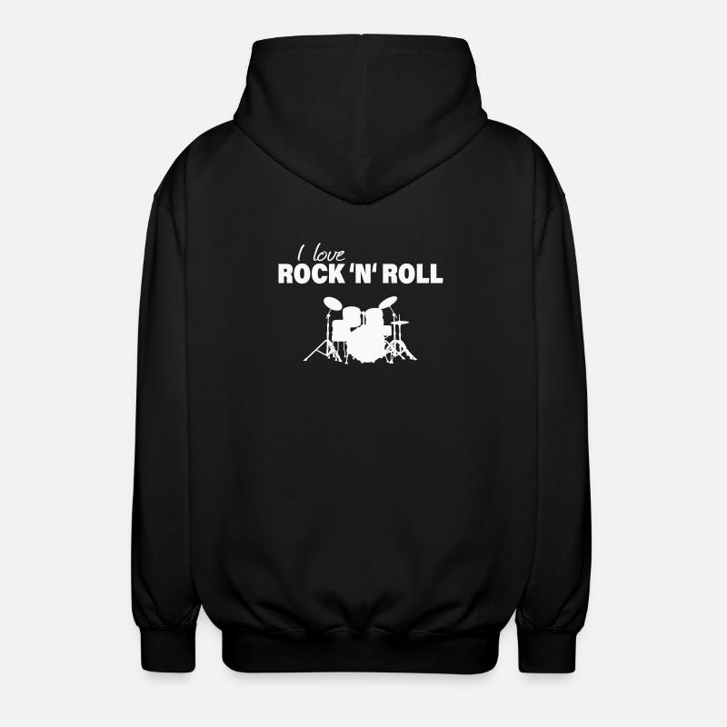 AMO IL ROCK 'N' ROLL - Felpa unisex con cappuccio - nero