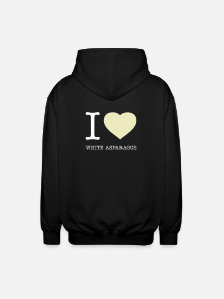 J’AIME LES ASPERGES BLANCHES Spargel - Veste à capuche unisexe - noir