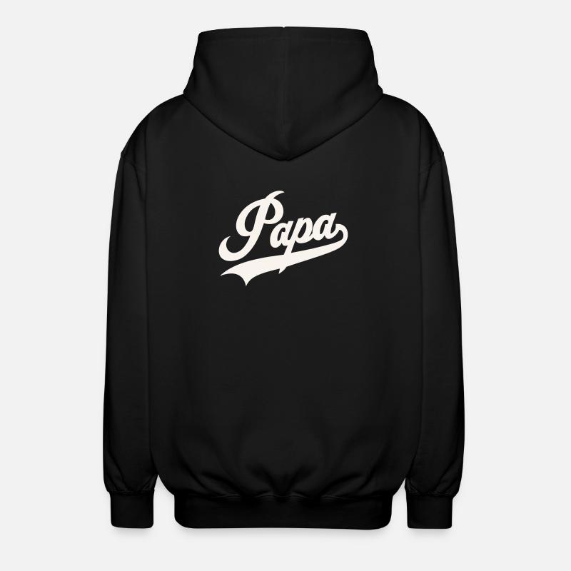 Classic Papa Script - Unisex Hooded Jacket - black
