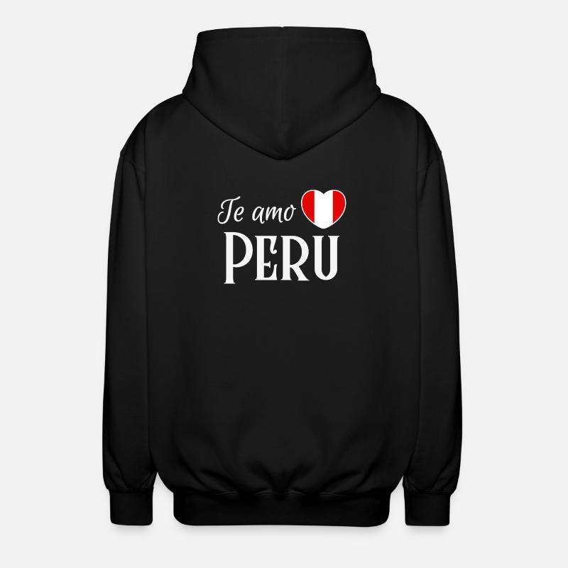 Ich liebe dich, Peru, peruanischer Stolz - Unisex Kapuzenjacke - Schwarz