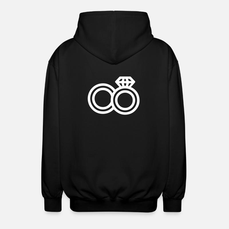 Eheringe Hochzeitsringe - Unisex Kapuzenjacke - Schwarz