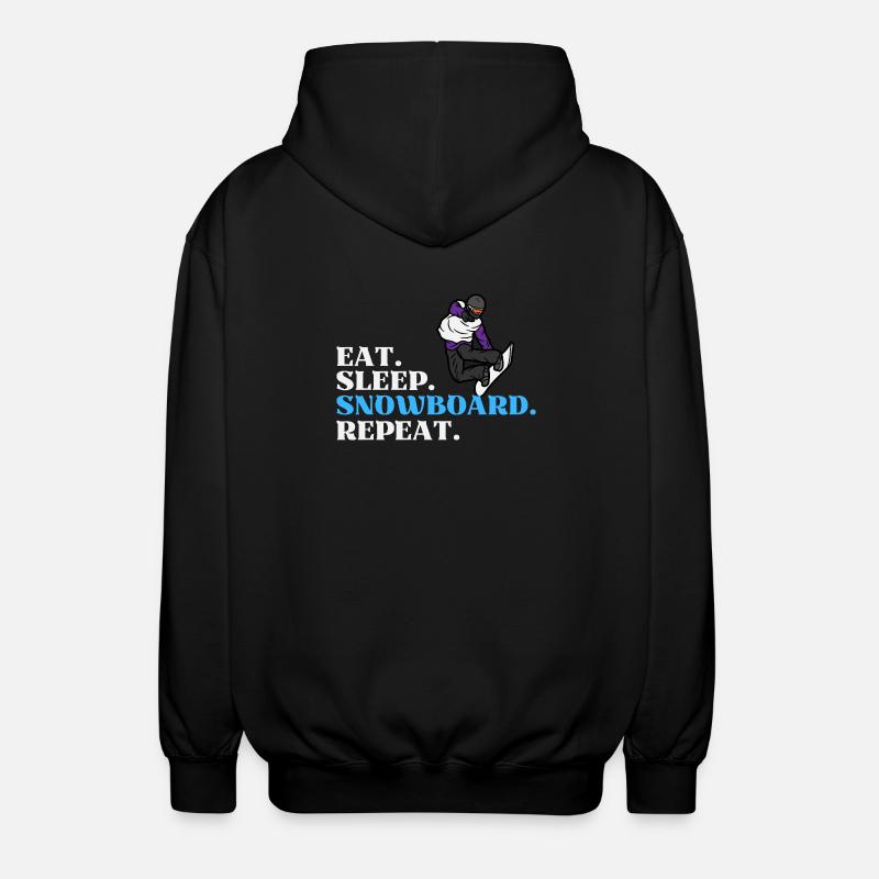 Eat Sleep Snowboard Répéter - Veste à capuche unisexe - noir