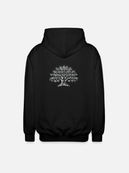 Gothic Tree of Ancient Script - Unisex Hooded Jacket - black