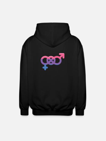 LGBTQ Pride Month - Bisexual Sign - Unisex Hooded Jacket - black